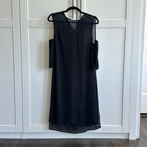 Black long translucent tunic, size 8